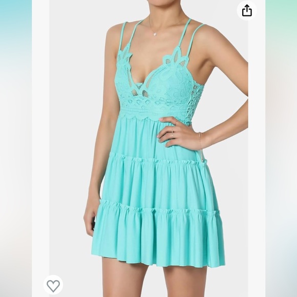 NWOT Zenana mint crochet lace cami dress size medium - Picture 5 of 14